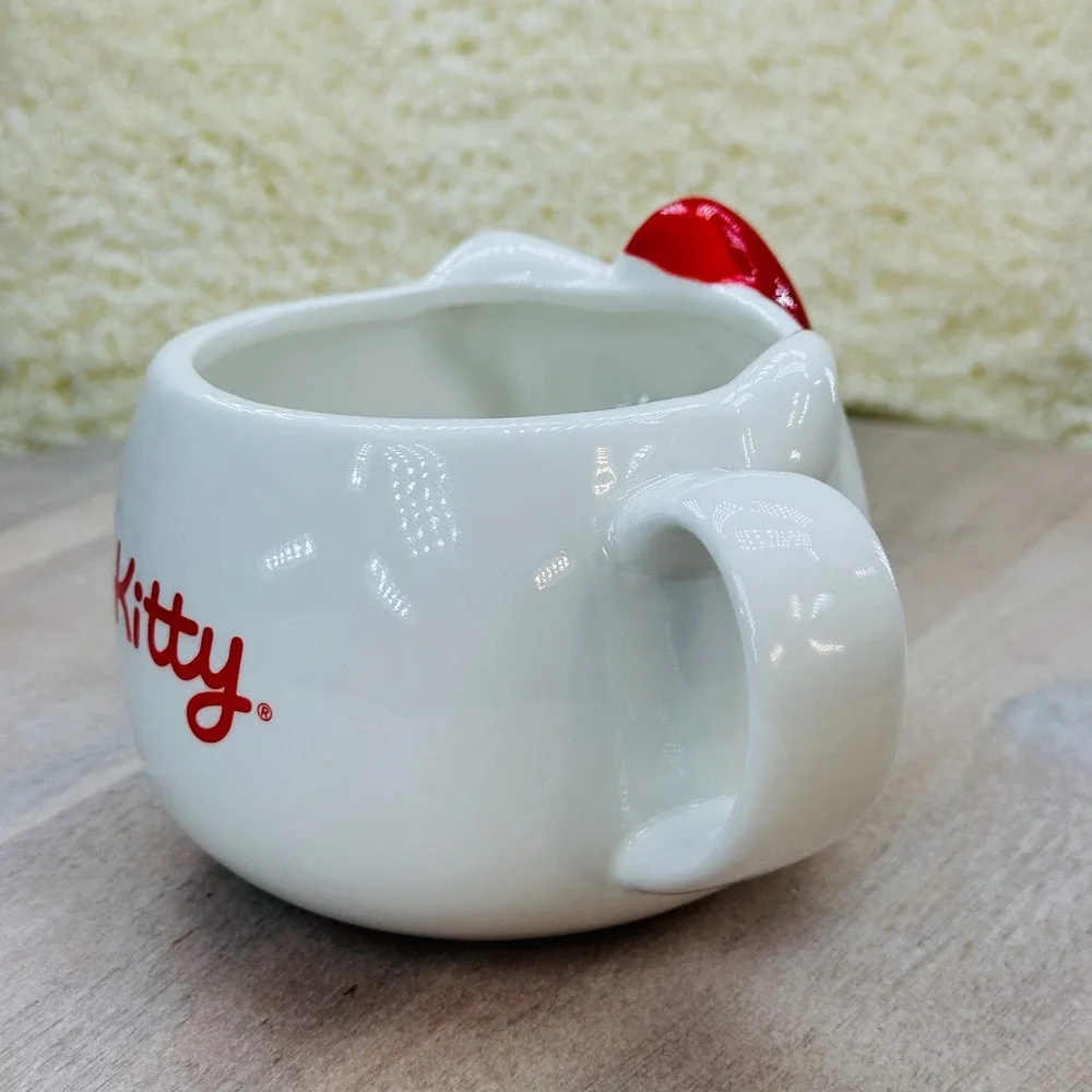 Hello Kitty 3D Sculpted Ceramic Mug Silver Buffalo Sanrio White Red SMGKTY2323 - Picture 10 of 15